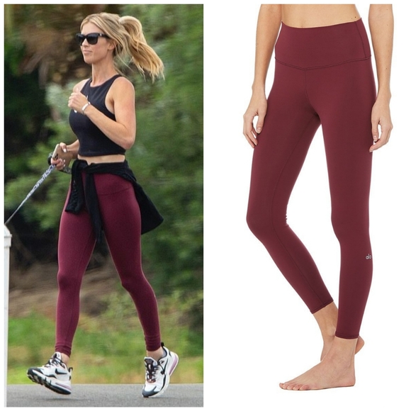 ALO Yoga Pants - ALO Airbrush Leggings Black Cherry K22